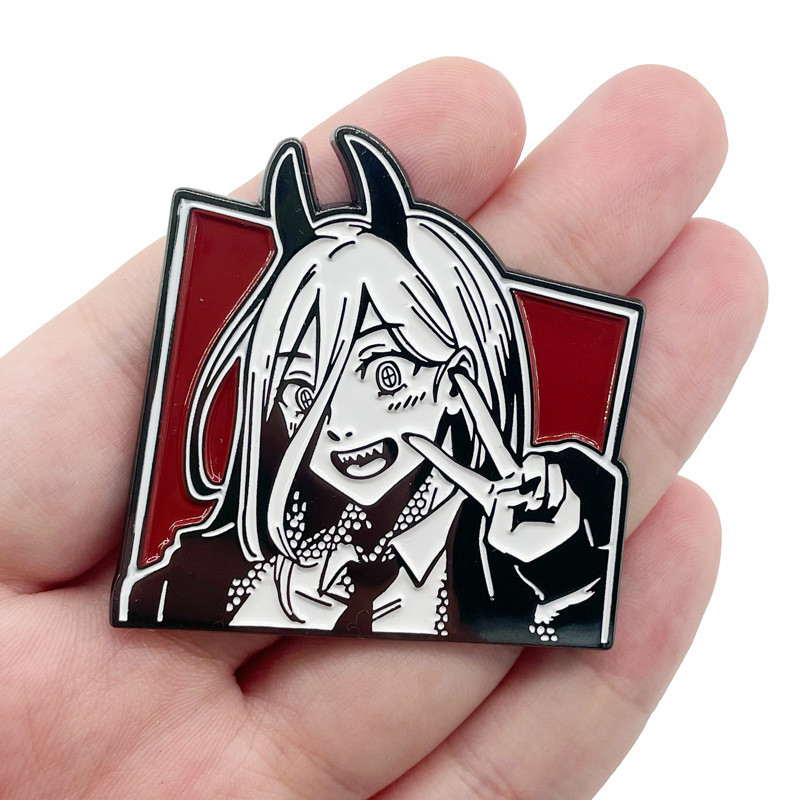 Chainsaw Man Anime Power Denji Ace emailate Insigne Brose pentru femei pentru haine Ace de rever pentru rucsac Bijuterii decorative