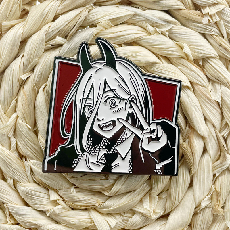 Chainsaw Man Anime Power Denji Ace emailate Insigne Brose pentru femei pentru haine Ace de rever pentru rucsac Bijuterii decorative