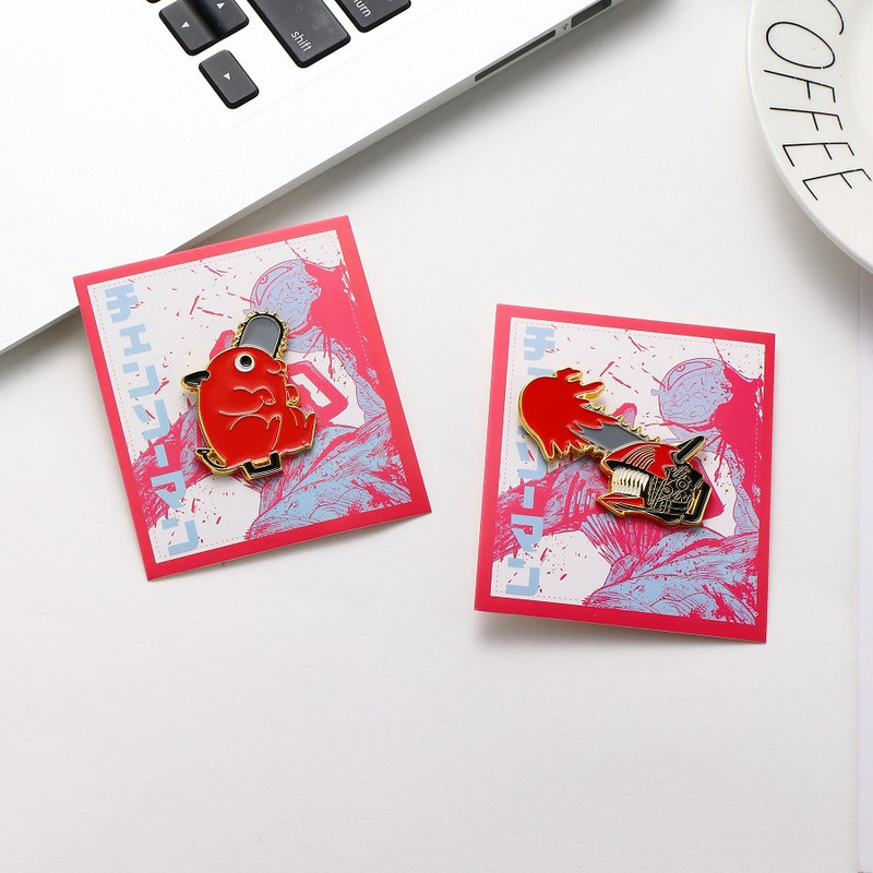 Chainsaw Man Anime Power Denji Ace emailate Insigne Brose pentru femei pentru haine Ace de rever pentru rucsac Bijuterii decorative