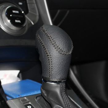 Топ Естествена кожа скоростен лост капак за копче за скоростен лост за Hyundai Elantra AT Case ppc cpr калъф за писалка на лоста за смяна на скоростите писалка cpt car