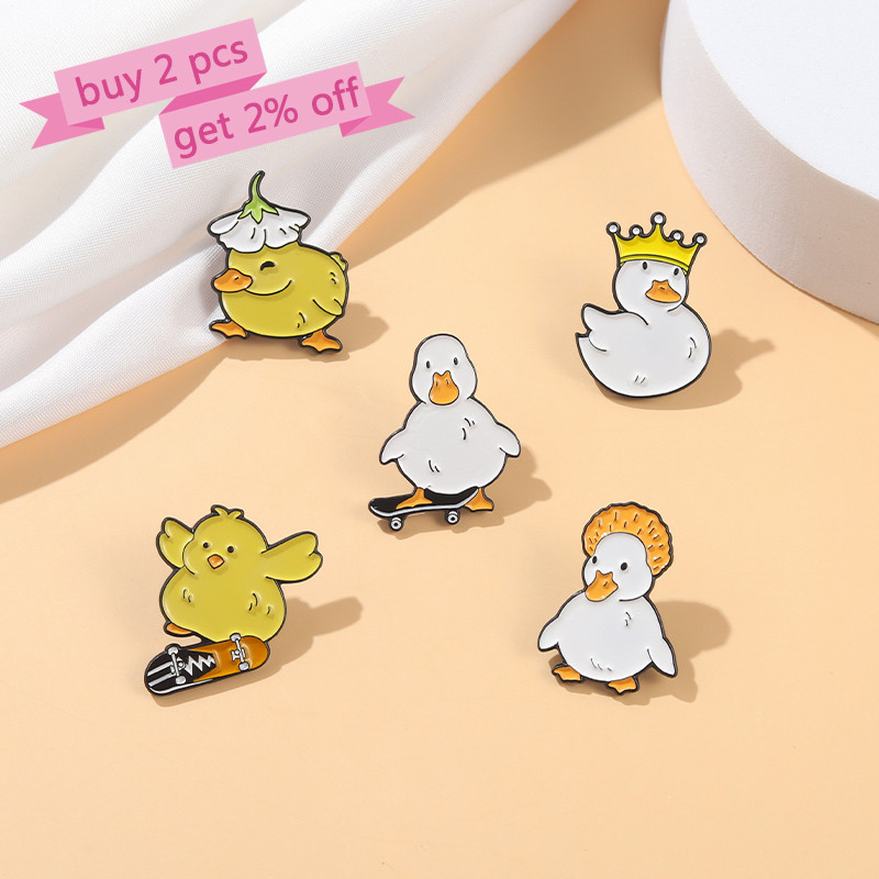Animal minunat email pin personalizat obraznic patine gâscă rață pui broșă pungă rever broșă desen animat insignă bijuterii cadou pentru copil