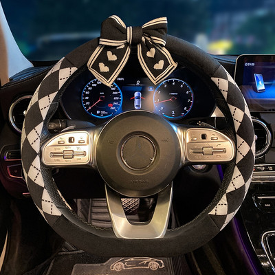 Nou creativ de pluș de iarnă Camelia Moale Confortabil Volan Mașină Husa Ghidon