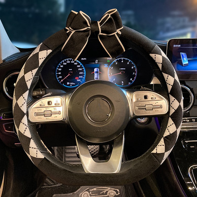 Nou creativ de pluș de iarnă Camelia Moale Confortabil Volan Mașină Husa Ghidon