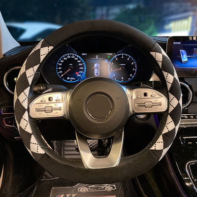 Nou creativ de pluș de iarnă Camelia Moale Confortabil Volan Mașină Husa Ghidon