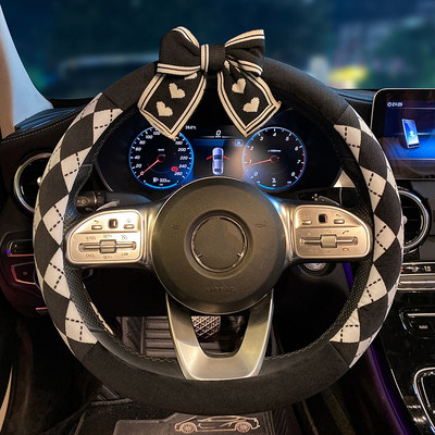 Nou creativ de pluș de iarnă Camelia Moale Confortabil Volan Mașină Husa Ghidon