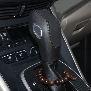 Θήκη ppc Γνήσιο δερμάτινο κάλυμμα κουμπιού αλλαγής ταχυτήτων Για Ford Focus KUGA κάλυμμα αυτοκινήτου έτους 2012 στο κάλυμμα κουμπιού κιβωτίου ταχυτήτων του επιλογέα ταχυτήτων