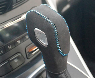 Husă ppc capac pentru buton schimbător de viteze din piele naturală pentru Ford Focus KUGA 2012 ani husă mașină pe capacul butonului schimbătorului de viteze