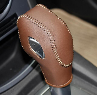 Husă ppc capac pentru buton schimbător de viteze din piele naturală pentru Ford Focus KUGA 2012 ani husă mașină pe capacul butonului schimbătorului de viteze