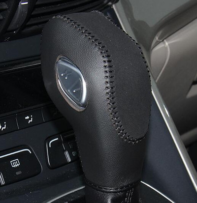 Husă ppc capac pentru buton schimbător de viteze din piele naturală pentru Ford Focus KUGA 2012 ani husă mașină pe capacul butonului schimbătorului de viteze