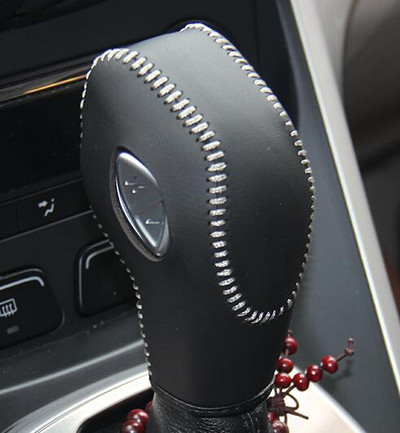 Husă ppc capac pentru buton schimbător de viteze din piele naturală pentru Ford Focus KUGA 2012 ani husă mașină pe capacul butonului schimbătorului de viteze