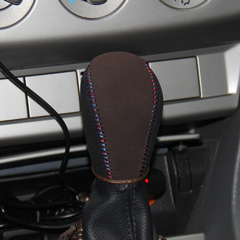 LS AUTO Горен слой, естествена кожа, дръжка на скоростния лост, капак на копчето за превключване на скоростта, капак за Ford Focus AT, калъф за автоаксесоари ppc, CPR писалка