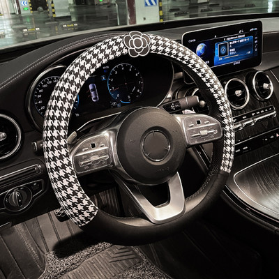 Clasic Plaid Bowknot Husă universală pentru volan de mașină Decro Auto Pad centură de siguranță pentru femei Bow Series Accesorii pentru interiorul mașinii