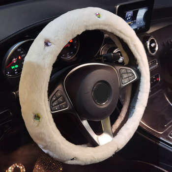 Χνουδωτό βελούδινο κάλυμμα τιμονιού αυτοκινήτου με αξεσουάρ κάλυμμα τιμονιού με διαμάντι από Rhinestone Universal Bling