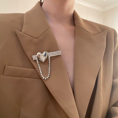 Broșă cu pandantiv cu ciucuri întunecate pentru bărbați și femei, broșe vintage cu strasuri, baroce, punk, stați, gotice, Harajuku, bijuterii de stradă