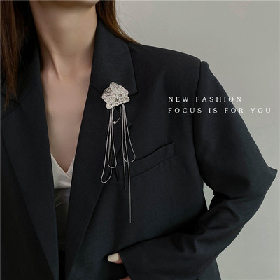 Broșă cu pandantiv cu ciucuri întunecate pentru bărbați și femei, broșe vintage cu strasuri, baroce, punk, stați, gotice, Harajuku, bijuterii de stradă