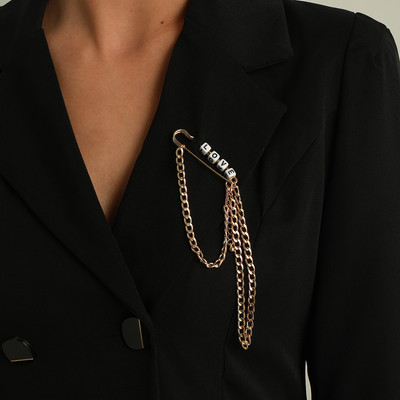 Broșă cu pandantiv cu ciucuri întunecate pentru bărbați și femei, broșe vintage cu strasuri, baroce, punk, stați, gotice, Harajuku, bijuterii de stradă