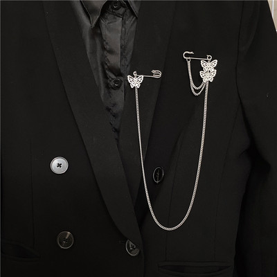 Broșă cu pandantiv cu ciucuri întunecate pentru bărbați și femei, broșe vintage cu strasuri, baroce, punk, stați, gotice, Harajuku, bijuterii de stradă