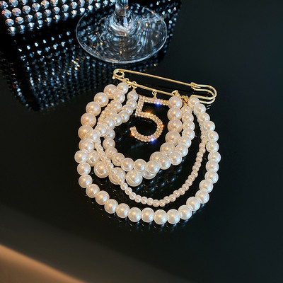Perla Numărul 5 Broșe pentru Femei Îmbrăcăminte CC Brooș Accesorii Moda de lux Pentru Bijuterii Cadou pentru prietena