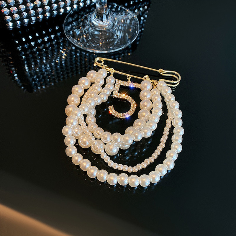 Perla Numărul 5 Broșe pentru Femei Îmbrăcăminte CC Brooș Accesorii Moda de lux Pentru Bijuterii Cadou pentru prietena