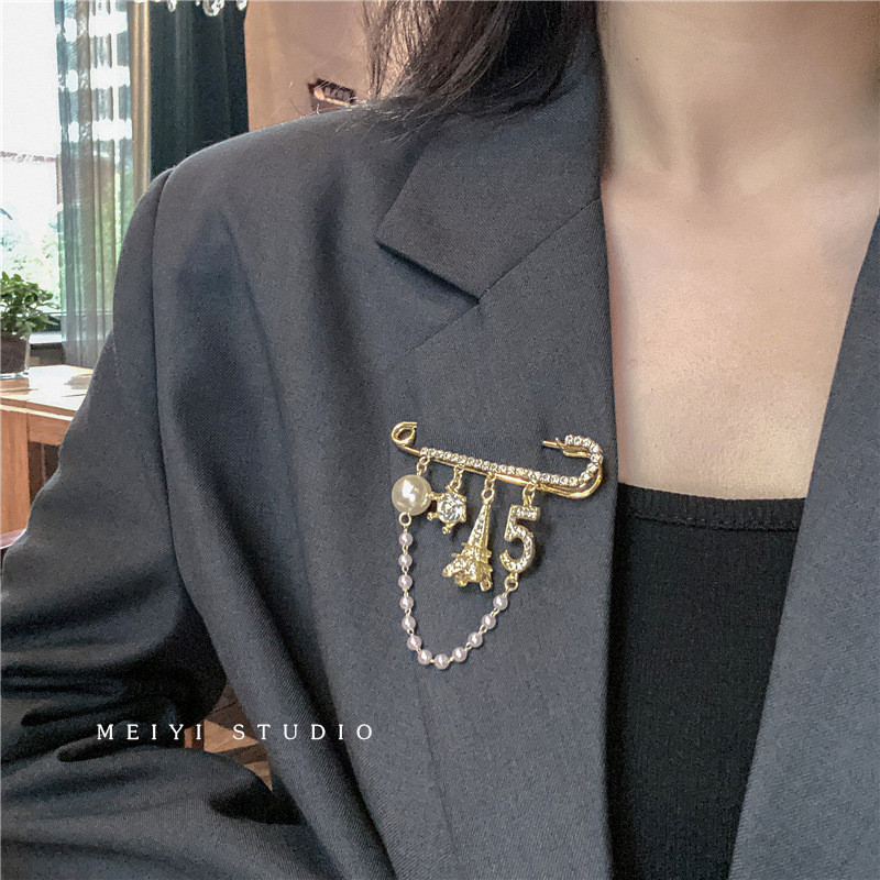 Broșă gotică de lux cu ciucuri pentru bărbați, femei, imitație de perle, broșe vintage cu strasuri, Punk Stay Harajuku, bijuterii