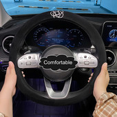 Nouă modă drăguț iarnă de pluș cald anti-alunecare Camelia de desene animate capac pentru volan de mașină