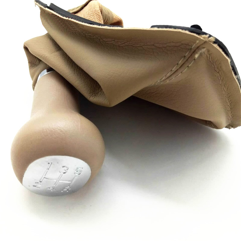 Automobilių aksesuarai 5 greičių perjungimo svirties komplektas, rankinis, dulkių dangtelis, pavarų perjungimo rankenėlė, smėlio spalvos juoda, skirta Chery A5