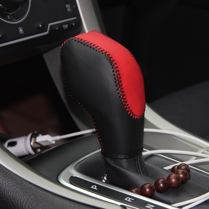 Capac butonul de schimbător din piele Nappa pentru Ford Mondeo 2013 AT husă mașină pe butonul de schimbare a vitezei Capac butonului cutiei de viteze din piele naturală