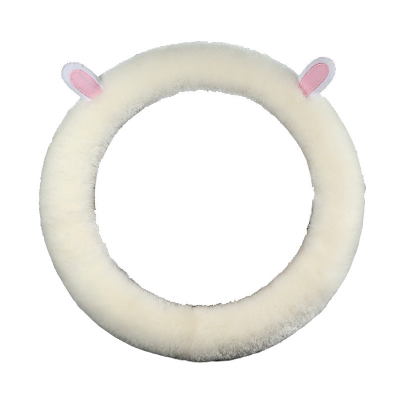 Capac pentru volan de desene animate, drăguț, fleece scurt, husă pentru mâner mașină, zeiță de iarnă, husă pentru mâner interior, pentru femei, consumabile generale