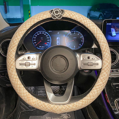 Nouă modă drăguț iarnă de pluș cald anti-alunecare Camelia de desene animate capac pentru volan de mașină