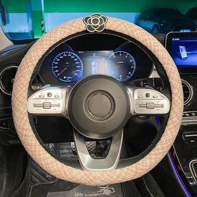 Nouă modă drăguț iarnă de pluș cald anti-alunecare Camelia de desene animate capac pentru volan de mașină