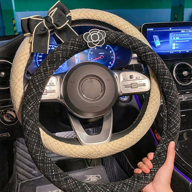 Nouă modă drăguț iarnă de pluș cald anti-alunecare Camelia de desene animate capac pentru volan de mașină