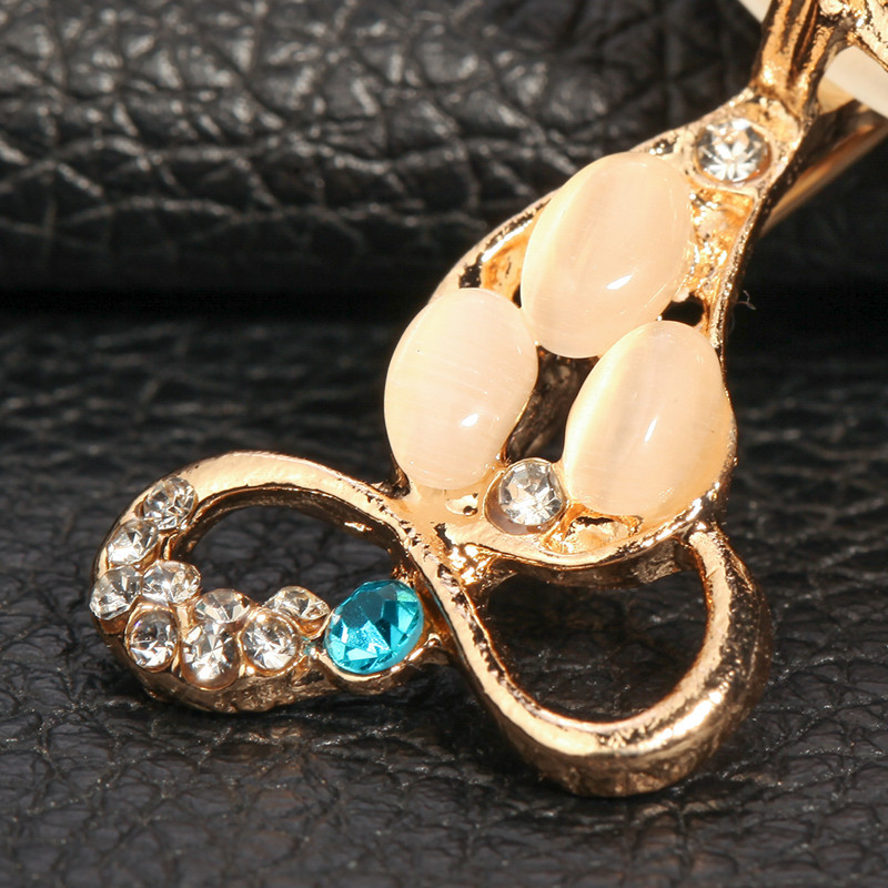 Broșe cu design de pisică de cristal vintage, broșă de modă drăguț cu strasuri de animale, opal, bijuterii pentru femei, accesorii pentru îmbrăcăminte, cadou de petrecere