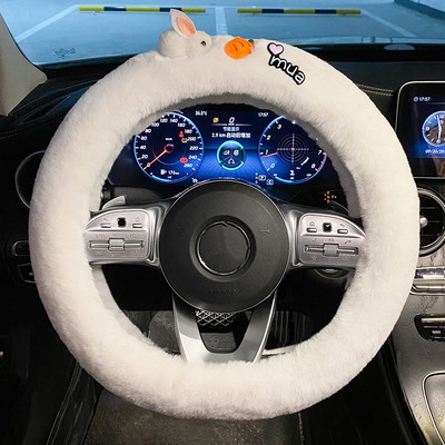 Colorat nou de pluș iarna toamnă confortabil moale anti-alunecare de protecție din desene animate drăguț capac pentru volan de mașină capac pentru ghidon