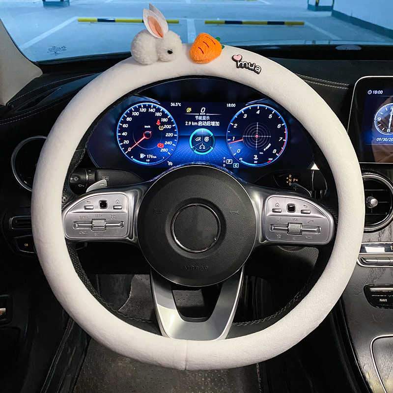 Colorat nou de pluș iarna toamnă confortabil moale anti-alunecare de protecție din desene animate drăguț capac pentru volan de mașină capac pentru ghidon