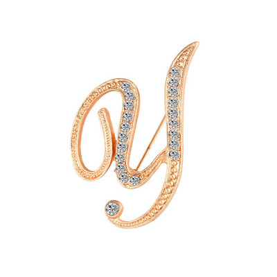 Literă AZ Broșă Femei Strasuri Cristal Bărbați Aur Alfabet Englez Ace Metal Corsaj Accesorii Bijuterii Nume englezesc