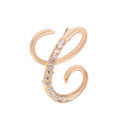 Literă AZ Broșă Femei Strasuri Cristal Bărbați Aur Alfabet Englez Ace Metal Corsaj Accesorii Bijuterii Nume englezesc