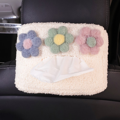 Drăguț de desene animate din pluș, flori de culoare, husă universală pentru volan de mașină, husă pentru centură de siguranță, imitație de lână de miel, accesorii auto pentru femei