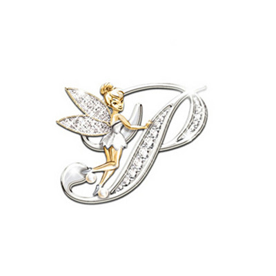 2022 Νέο μεταλλικό κρύσταλλο αγγλικό γράμμα Word καρφίτσα Ξωτικό άγγελος πέτο πουκάμισο πέτο καρφίτσες γιακά καρφίτσες Καρφίτσες για γυναικεία αξεσουάρ