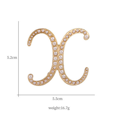 Litere engleze AZ Perla Broșă Metal Alfabet Latin Pin Accesorii pentru cămașă pentru costum de femei Corsaj Personalizare nume DIY