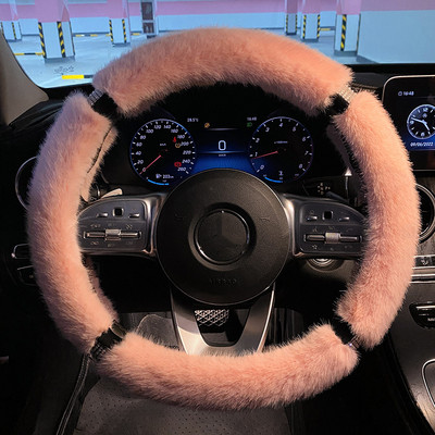 Nou de pluș, iarnă, toamnă, confortabil, moale, antiderapant, de protecție, la modă, cu diamante, pentru volanul mașinii, capac pentru ghidon