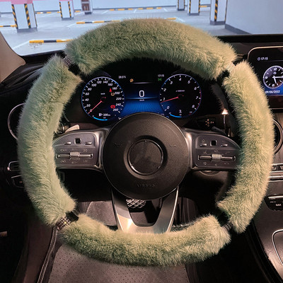 Nou de pluș, iarnă, toamnă, confortabil, moale, antiderapant, de protecție, la modă, cu diamante, pentru volanul mașinii, capac pentru ghidon