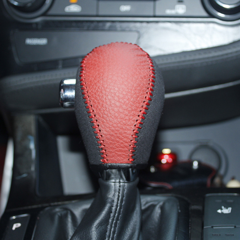 Capac pentru buton de viteză din piele naturală pentru mașină Kia K5 AT pe butonul de schimbare a vitezei Husă pentru schimbătorul de viteze PPC Guler de schimbare a vitezei