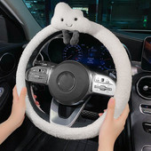 Iarnă Femeie Pluș Călduș Iarnă Husa Volan Mașină Four Seasons Husă Universal Antiderapant pentru Ghidon Auto