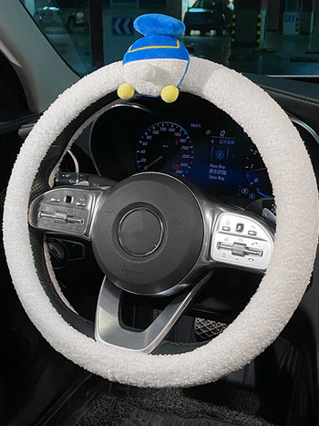 Χειμερινό θηλυκό βελούδινο ζεστό χειμωνιάτικο κάλυμμα τιμονιού αυτοκινήτου Four Seasons Universal αντιολισθητικό κάλυμμα τιμονιού αυτοκινήτου