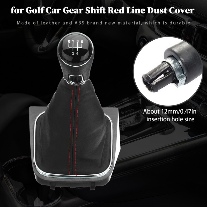 Автомобилен 5/6-степенен лост за превключване на скоростите Прахоустойчив залив за VW Golf /MK6 2009-2012 PU кожен капак за лост за превключване на скоростите, подходящ за поддръжка