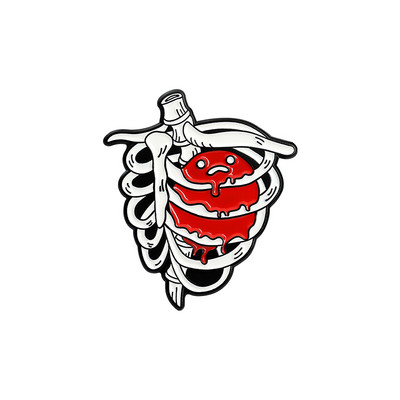 Cușcă toracică anatomică pin email cu floare ou șoarece anatomie umană insigne inimă broșe pentru femei bărbați cuplu bijuterii comerț cu ridicata