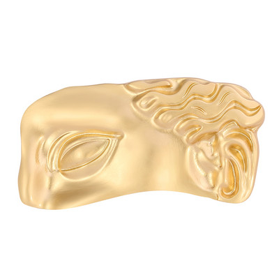 2021 Broșe exagerate pentru femei de culoare aurie, metal, accesorii occidentale, ace pentru hijab, broșe cu jumătate de față umană, ace de personalitate