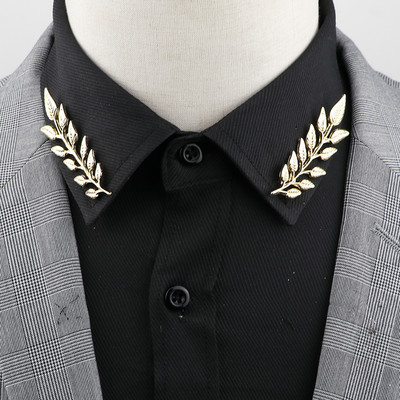 1 pereche de broșă retro broșă pentru guler frunze de copac de modă vintage, cămăși cu coroană scobită, costume, accesorii de bijuterii pentru piept