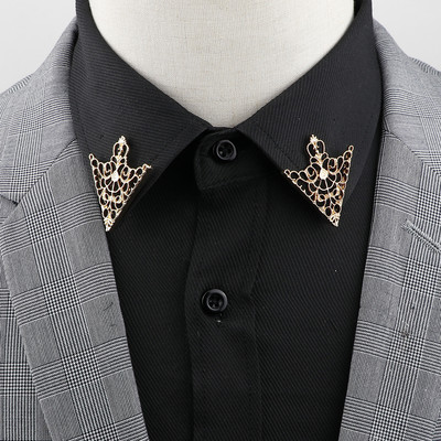 1 pereche de broșă retro broșă pentru guler frunze de copac de modă vintage, cămăși cu coroană scobită, costume, accesorii de bijuterii pentru piept