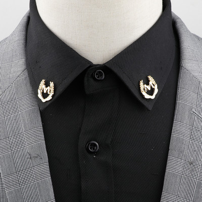 1 pereche de broșă retro broșă pentru guler frunze de copac de modă vintage, cămăși cu coroană scobită, costume, accesorii de bijuterii pentru piept